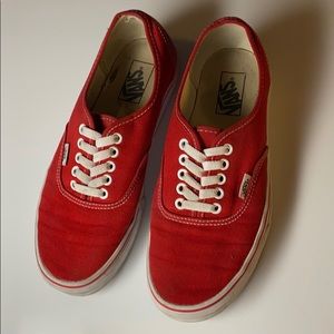 Vans Red and White Women's Sneakers